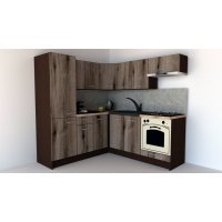 Bucatarie de Colt GENA NEW 9 ST. 190-200, Cu Corp de Cuptor, Wenge / Decor K366